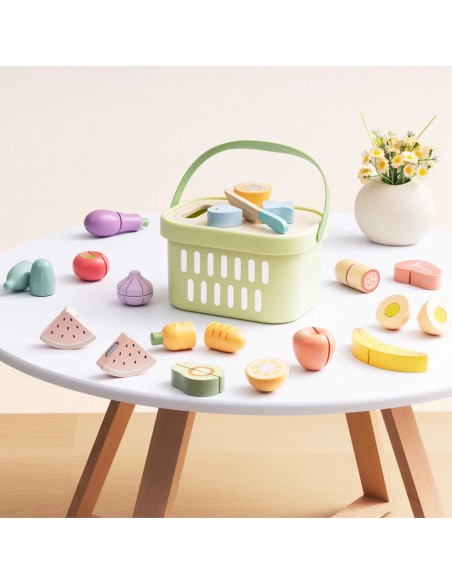 TOOKY TOY Wooden Food Set - Vegetables and Fruits