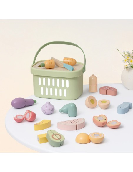 TOOKY TOY Wooden Food Set - Vegetables and Fruits