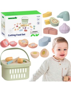 TOOKY TOY Wooden Food Set - Vegetables and Fruits