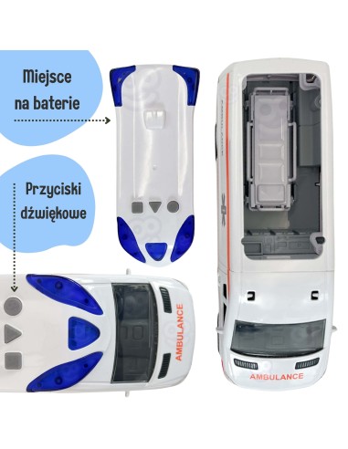 Karetka Pogotowia Ambulans Woopie – zabawka z dźwiękiem i światłem