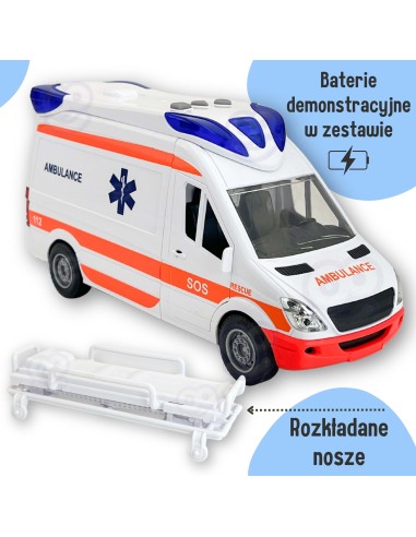Karetka Pogotowia Ambulans Woopie – zabawka z dźwiękiem i światłem