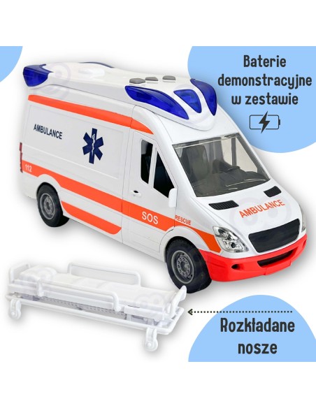 Greitosios pagalbos ambulansas Woopie – žaislas su garsu ir šviesa