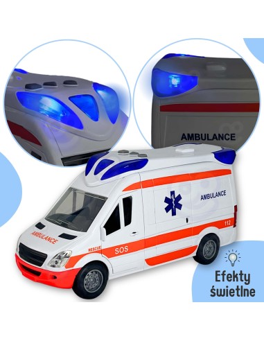 Karetka Pogotowia Ambulans Woopie – zabawka z dźwiękiem i światłem