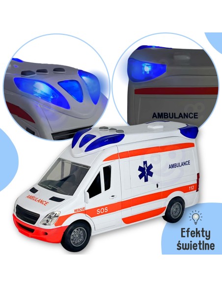 Karetka Pogotowia Ambulans Woopie – zabawka z dźwiękiem i światłem