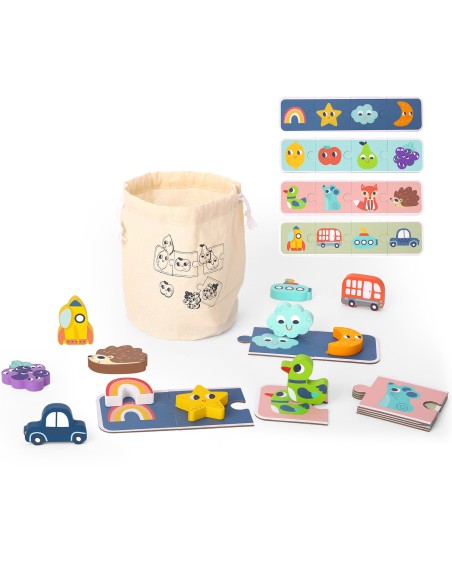 WOOPIE GREEN Sensory Puzzle Memory Shapes FSC - Educational Toy