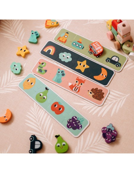 WOOPIE GREEN Sensory Puzzle Memory Shapes FSC - Educational Toy