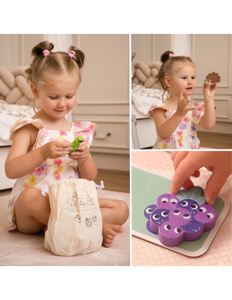 WOOPIE GREEN Sensory Puzzle Memory Shapes FSC - Educational Toy