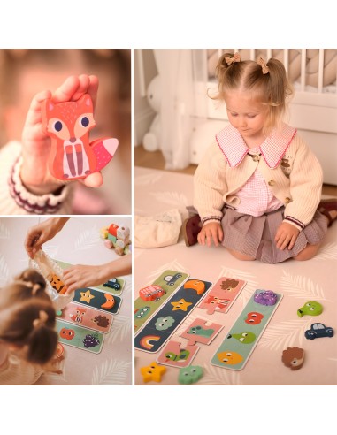 WOOPIE GREEN Sensory Puzzle Memory Shapes FSC - Educational Toy