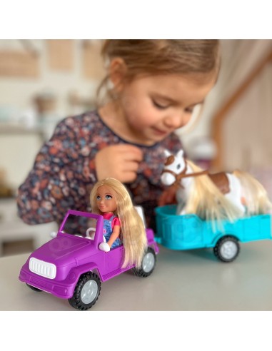 Lalka Niki z Koniem Samochodem i Przyczepą Zestaw WOOPIE ROYAL - Farma