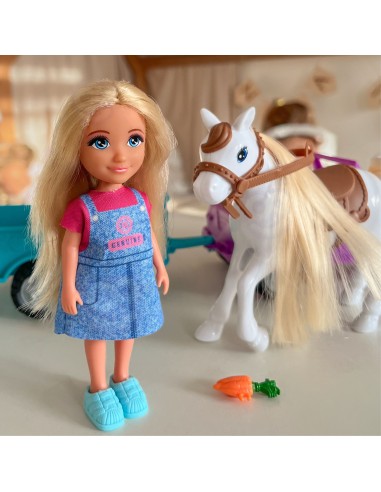 Lalka Niki z Koniem Samochodem i Przyczepą Zestaw WOOPIE ROYAL - Farma