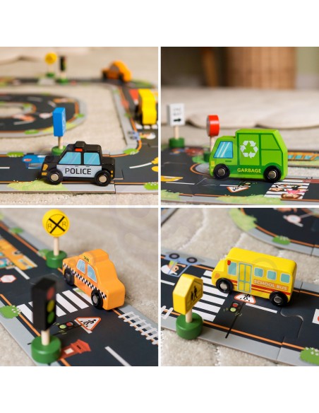 WOOPIE GREEN Puzzle Autobahn 21-tlg. für Kinder, FSC-zertifiziert