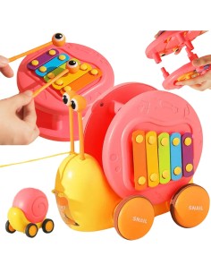 WOOPIE Schnecke 4-in-1: Glöckchen, Zahnräder, Rampe, Auto