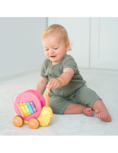 WOOPIE Schnecke 4-in-1: Glöckchen, Zahnräder, Rampe, Auto