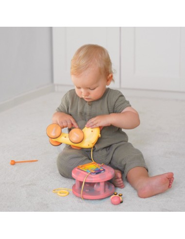 WOOPIE Schnecke 4-in-1: Glöckchen, Zahnräder, Rampe, Auto