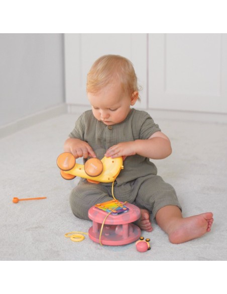 WOOPIE Schnecke 4-in-1: Glöckchen, Zahnräder, Rampe, Auto