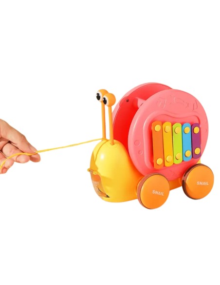 WOOPIE Schnecke 4-in-1: Glöckchen, Zahnräder, Rampe, Auto