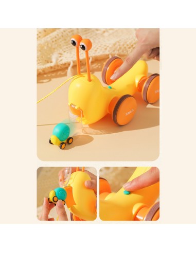 WOOPIE Schnecke 4-in-1: Glöckchen, Zahnräder, Rampe, Auto