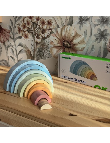 Drewniana Tęcza Pastelowa -Tooky Toy - Edukacyjna Zabawka Montessori!