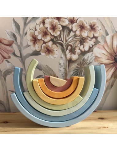 Drewniana Tęcza Pastelowa -Tooky Toy - Edukacyjna Zabawka Montessori!