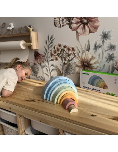 Pastell-Holzregenbogen – Tooky Toy – Lernspielzeug Montessori!