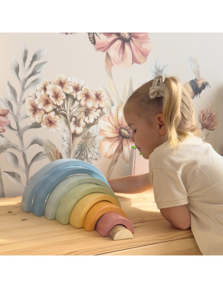 Drewniana Tęcza Pastelowa -Tooky Toy - Edukacyjna Zabawka Montessori!