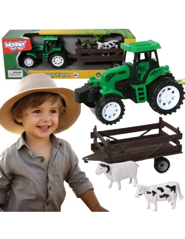 WOOPE Farm Tractor with Trailer and Animals - Play Set