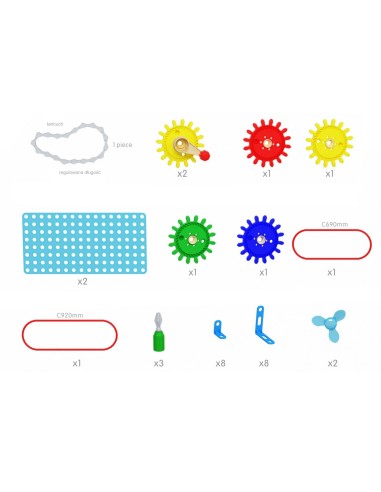 Zubehör-Set Mix Zahnräder MASTERKIDZ STEM 198 tl.