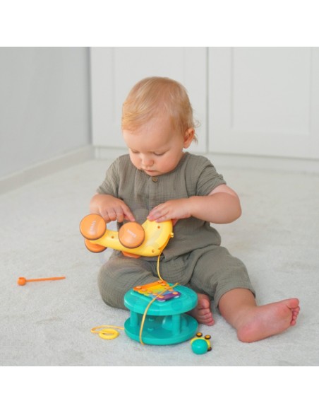 4-in-1 Pull-Along Snail with Cymbals and Car - WOOPIE