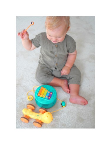 4-in-1 Pull-Along Snail with Cymbals and Car - WOOPIE