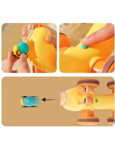 4-in-1 Pull-Along Snail with Cymbals and Car - WOOPIE