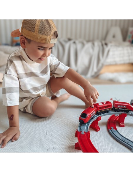 WOOPIE 92-piece Electric Train - Car Track with Helicopter
