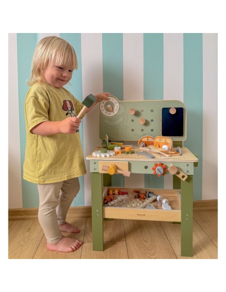 Duży Drewniany Warsztat Majsterkowicza Nauka i Zabawa Kids 3+! od Viga