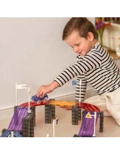 WOOPIE Klocki Magnetyczne Tor Samochodowy 76 Elementów 2