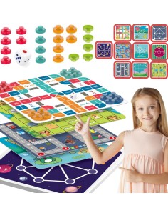 WOOPIE Set Logik-Brettspiele 10in1 – Spiel für alle