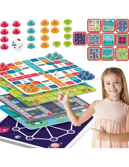 WOOPIE Set Logik-Brettspiele 10in1 – Spiel für alle