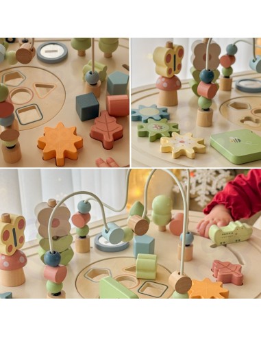 TOOKY TOY Wooden Safari Activity Table - Toys for Children