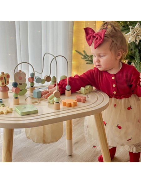 TOOKY TOY Wooden Safari Activity Table - Toys for Children