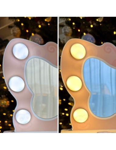 Toaletka Drewniana dla Dziewczynek Tooky Toy - z Lustrem LED
