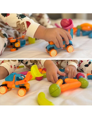 Woopie Magnetic Cars - Set of 52 pieces - build your own vehicle