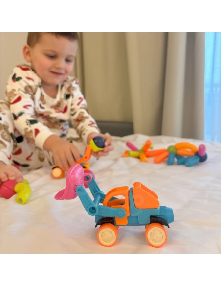 Woopie Magnetic Cars - Set of 52 pieces - build your own vehicle