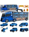 WOOPO Zestaw Ciężarówka Transporter 3w1 Niebieski Policja