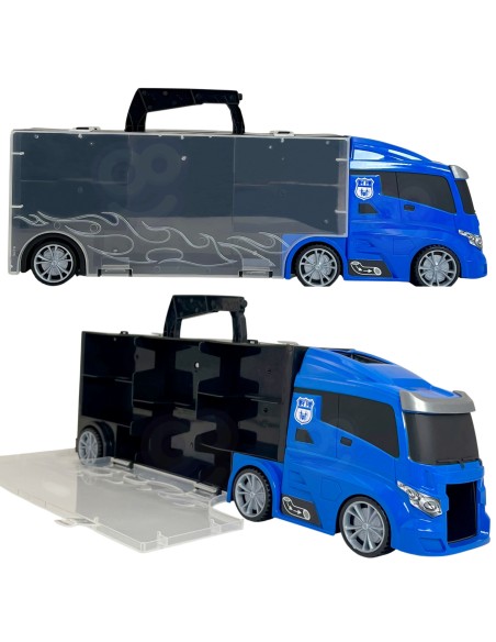 WOOPO Zestaw Ciężarówka Transporter 3w1 Niebieski Policja