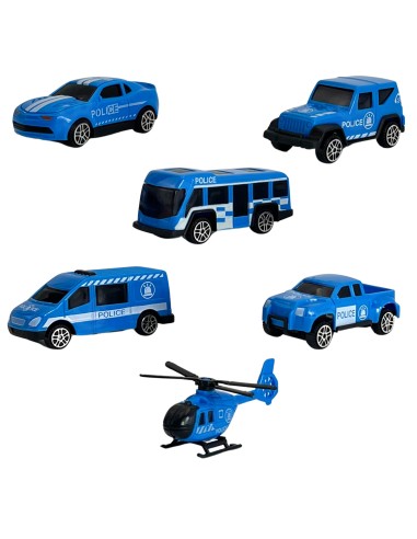 WOOPO Zestaw Ciężarówka Transporter 3w1 Niebieski Policja