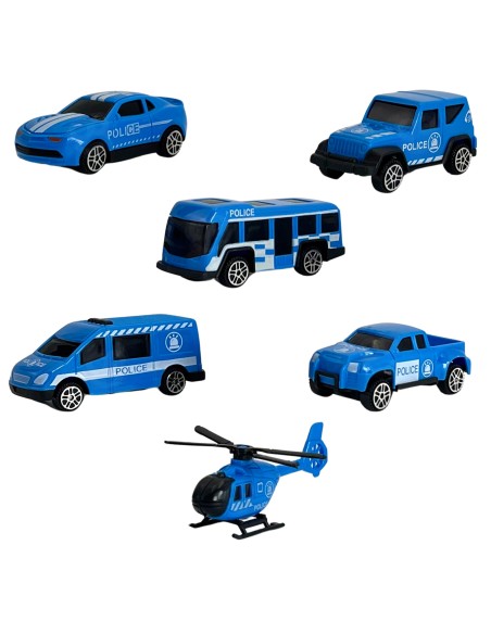 WOOPO Zestaw Ciężarówka Transporter 3w1 Niebieski Policja