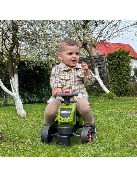 FALK Baby-Traktörchen Claas Axos 310 grün mit Anhängerkupplung 1+