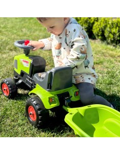 FALK Vaikiškas traktoriukas Claas Axos 310, žalias su priekaba, 1+ 2