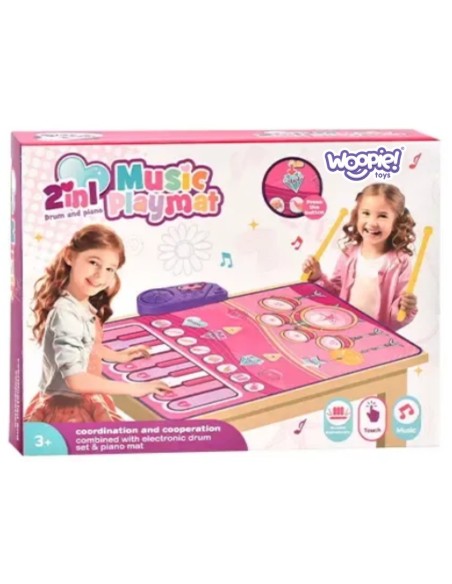 WOOPIE Large 2-in-1 Musical Mat - Interactive Drums and Piano