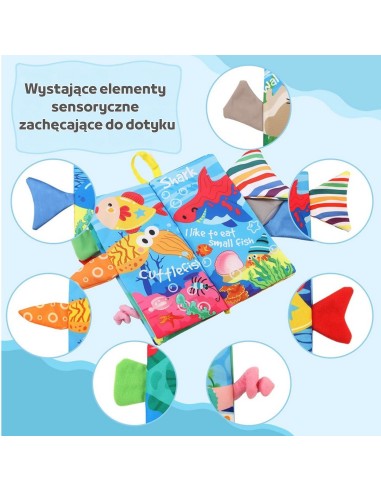 Knygutė su jūrinių gyvūnėlių uodegėlėmis WOOPIE BABY - minkštas šlamėjantis audinys