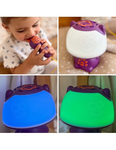 WOOPIE daugiafunkcė RGB lempučių su Bluetooth garsiakalbiu violetinė