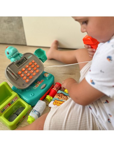 WOOPE DINO Cash Register with Shelf Blue - Toys for Children